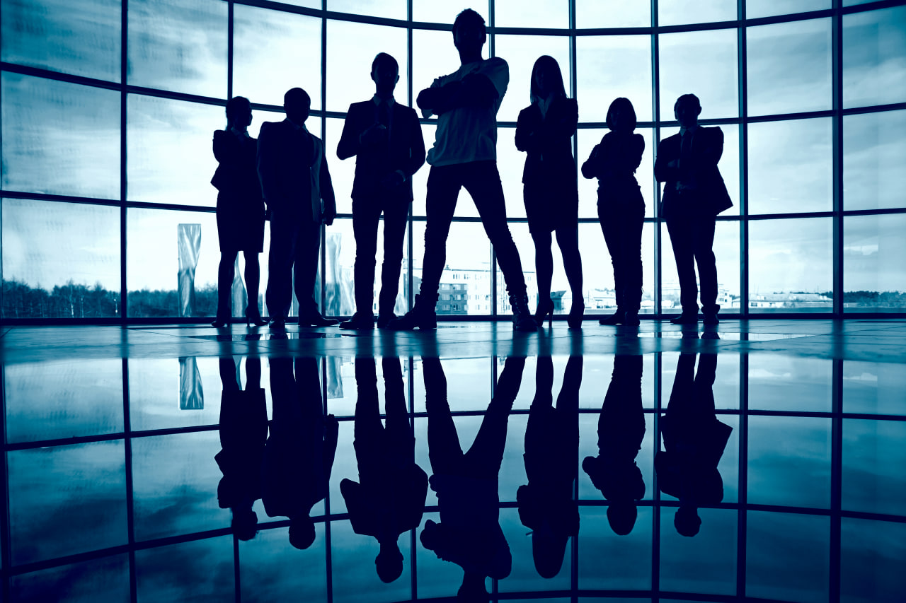 Silhouette of a business team